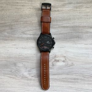Fossil Nate Chronograph Luggage Leather Watch JR1524
